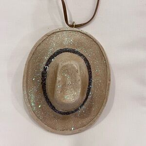 Kurt Adler Glittering Tan Hat Ornament